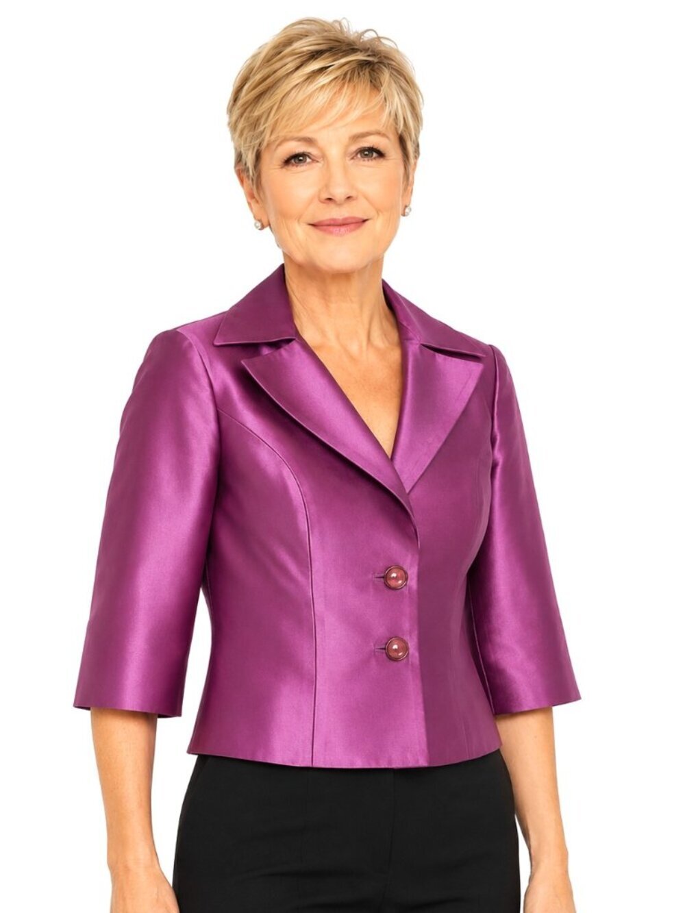 Kay Unger French Lilac Silk Cotton Blazer